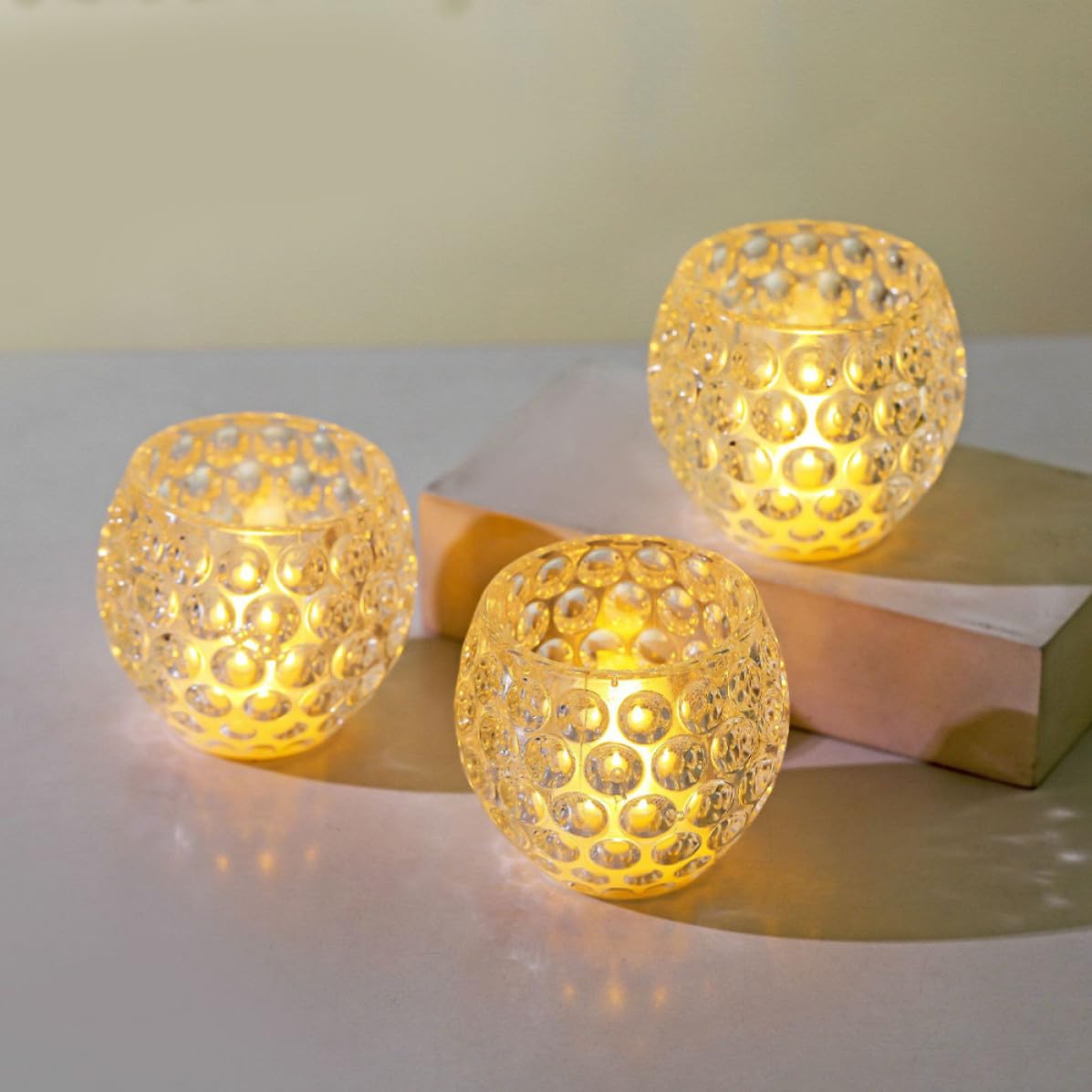 Portacandele Tealight in Vetro, Set da 6 Pezzi per Tavolo | Matrimoni e Tavoli da Pranzo, Pulizia Semplice, Stile Moderno ed Elegante