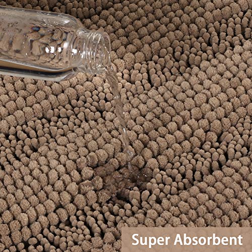 Image of Turquoize Bathroom Rug Set, 2 Piece Soft Absorbent Chenille Bath Rug Set