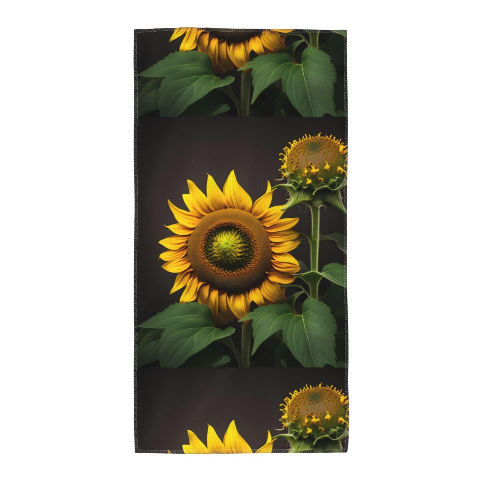 Sunflowers In The Weeds Print Towel, Towels Thick Face Towels Fast Drying Washcloth For Bath, Spa, Gym