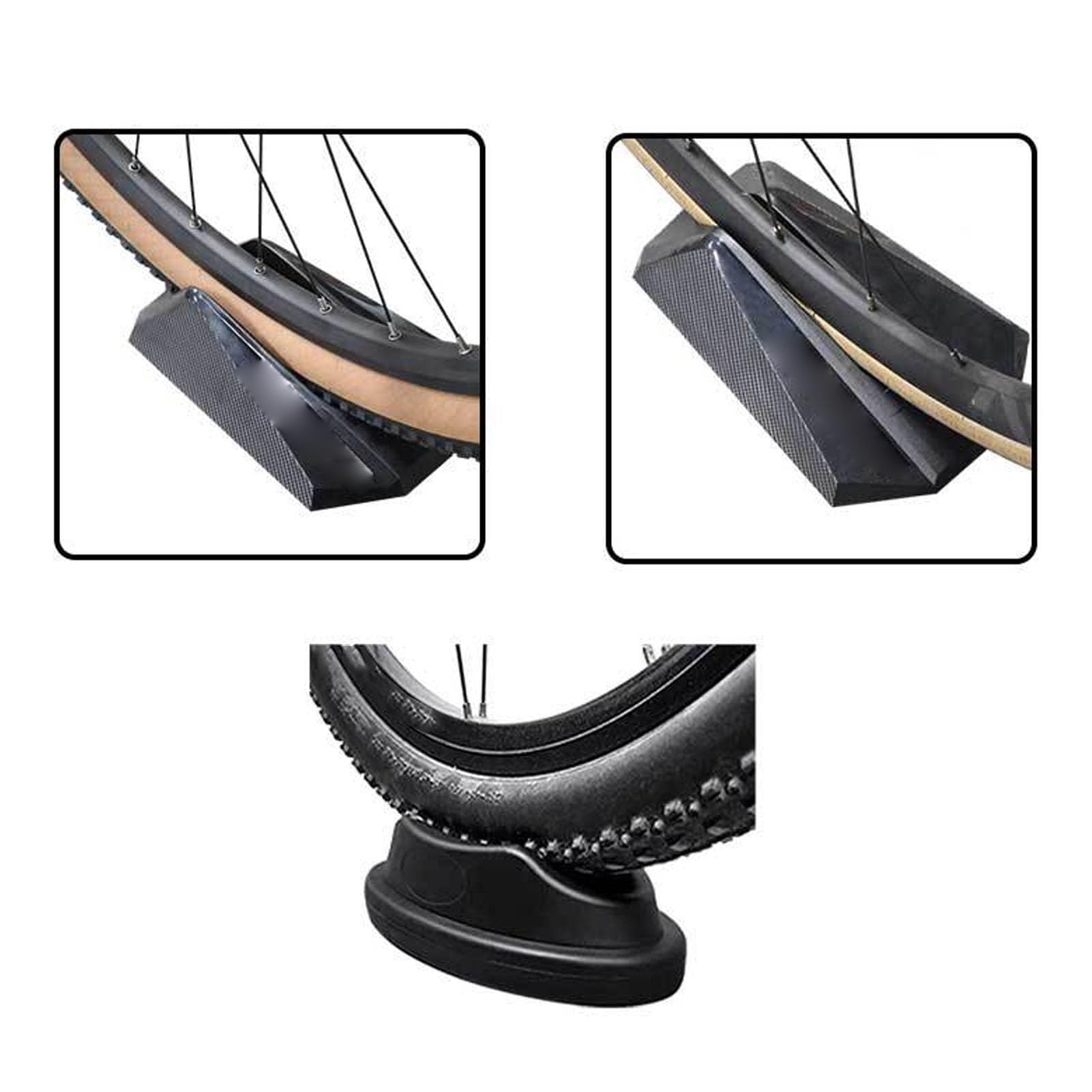 Bike Front Wheel Block Anti Skid Plastic Bicycle Stabilizing Leveling Block Support Indoor Trainer Stand Accessories for Road Bike Indoor Riding Training
