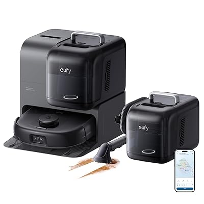 eufy Robot Vacuum E28, Portable Deep Cleaner for Carpet, HydroJet System with Roller Mop, All-in-One Robot Vacuum and Mop Combo, 20,000 Pa Suction, Zero-Tangling, Corner-to-Edge Cleaning (Upgraded)