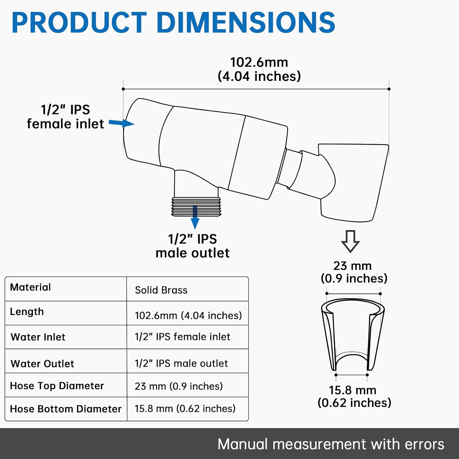 G-Promise Metal Shower Head Holder and Stainless Steel Long Hose, Flexible and Tangle-Free, for Shower and Pet Bathing, Clean Bathroom Corners