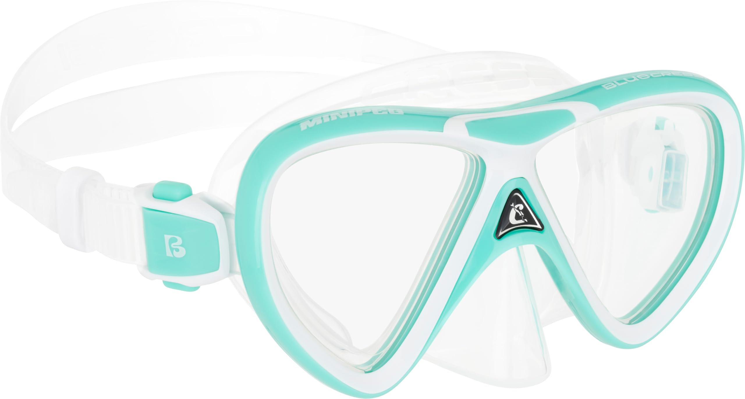 CRESSI Seashell Seekers Set Aqua Green/White S/M - Junior Snorkelling Set Spy Fins, Mini Peg Mask and Mini Island Snorkel, Aqua Green/White, S/M