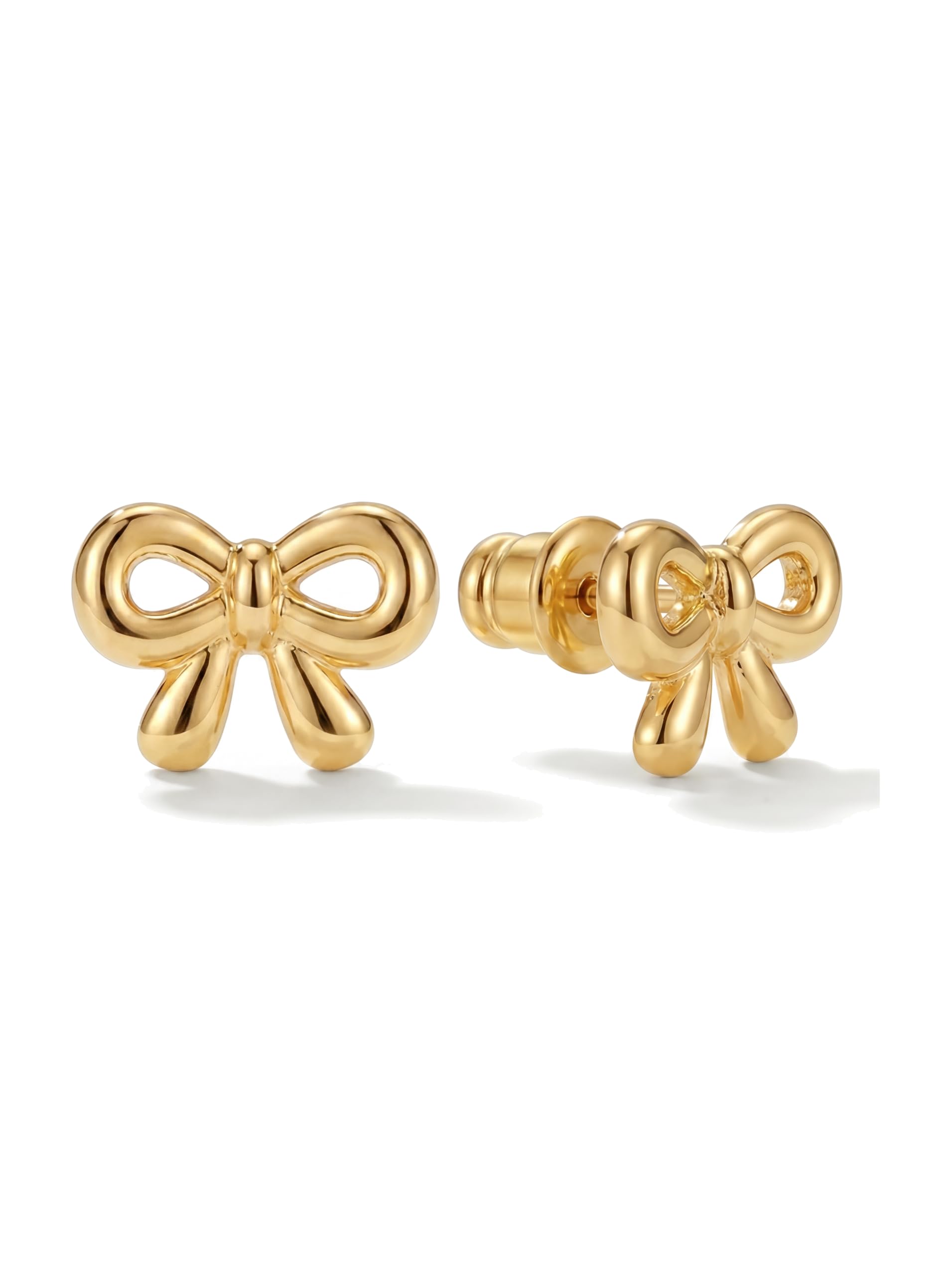 MUMREUES Ohrringe Gold 14K Vergoldet Schleifen Ohrringe Dame