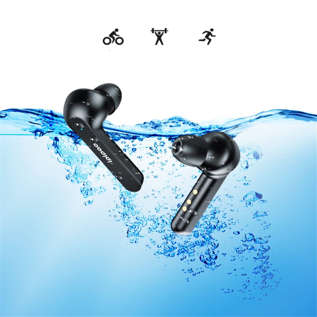 Cuffie Bluetooth Senza Fili, Cuffie Sportive Bluetooth, Bass + HD Stereo Sport Sports Auricolari, per Jogging, Corsa, Yoga, Sport, Palestra, Ciclismo