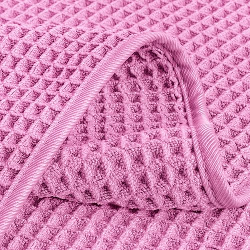 Image of POLYTE 430 GSM Microfiber Lint Free Washcloth Face Towel, 13 x 13 in, 4 Pack (Waffle Weave)