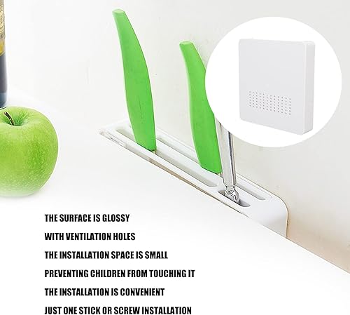 Miniatura 7 de Estante para cuchillos soporte oculto para cuchillos de cocina para evitar lesiones transpirable para montar en la pared para la cocina del hogar