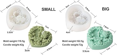 Miniatura 4 de Molde de vela de corazón de amor, molde de silicona para velas de bebé, molde de jabón hecho a mano, moldes de caramelo de fondant, herramienta de