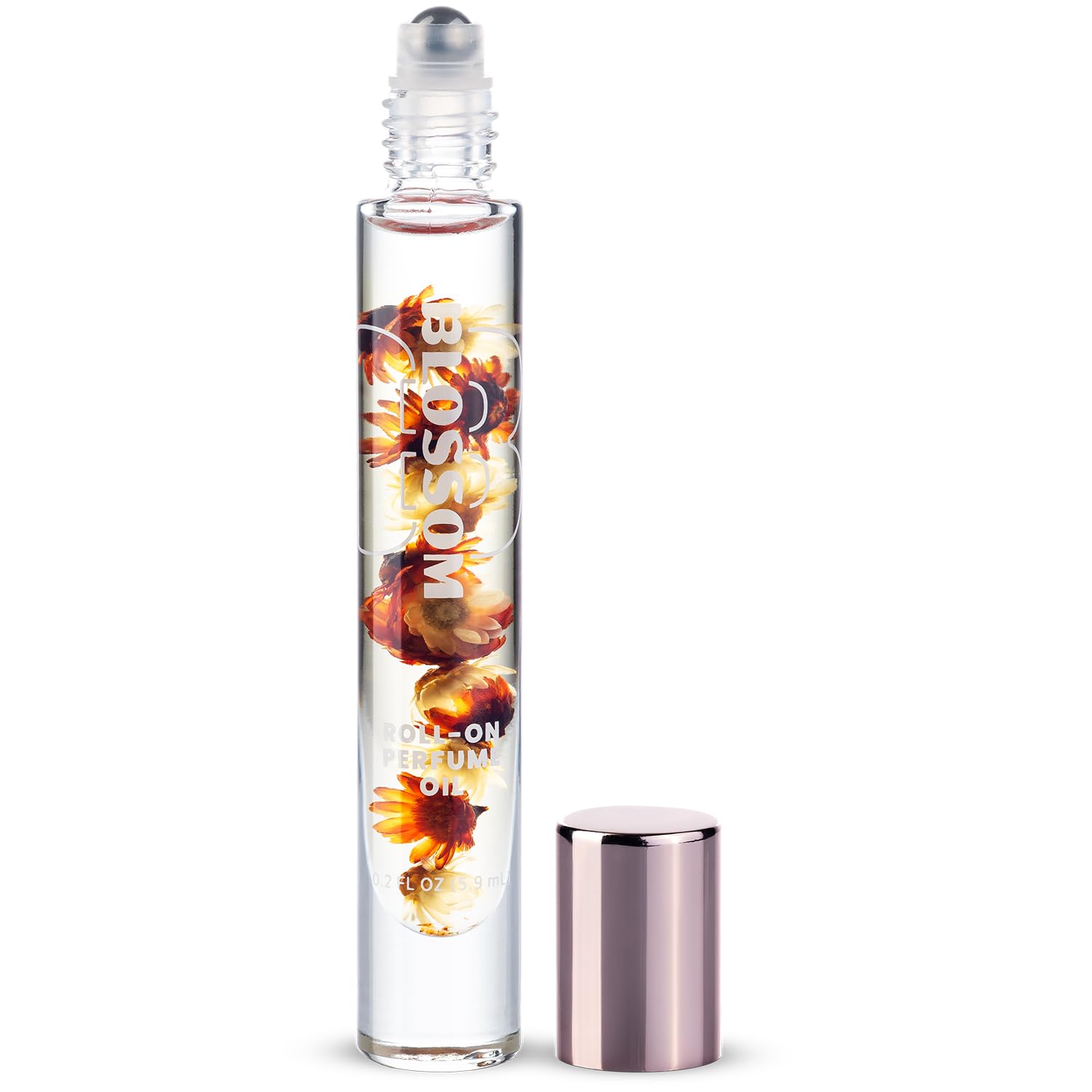 Blossom Roll on Perfume for Women Alcohol Free Gourmand Rollerball Perfume Oil with Essential Oils, Infused with Real Flowers, Made in USA, 0.20oz, (