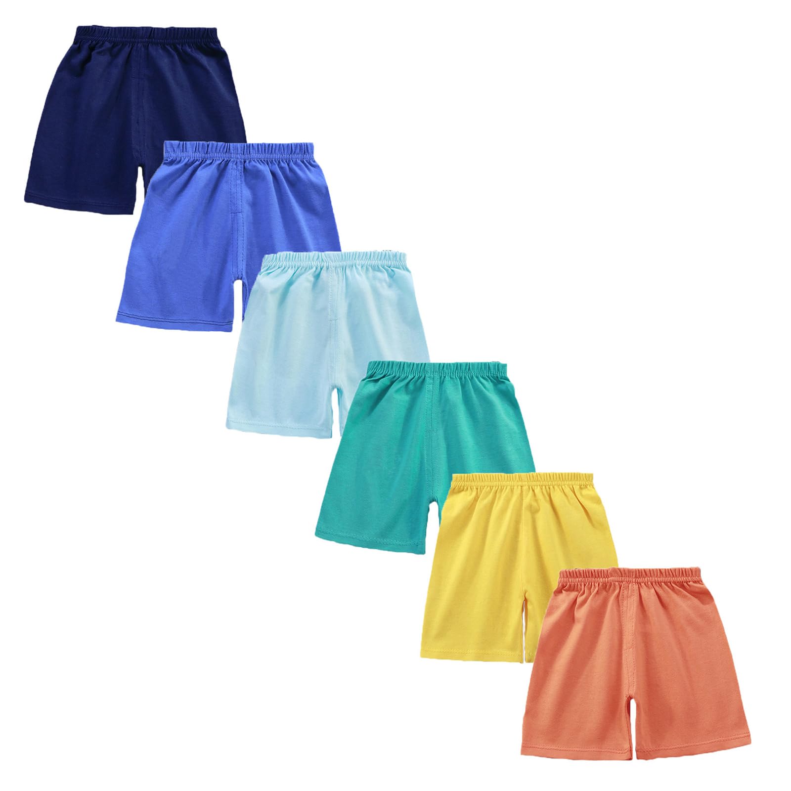 Lot de 6 shorts d'été unisexes en coton pour bébé garçon et enfant, vêtements d'été, lot de 6, lot de 1 à 5 ans