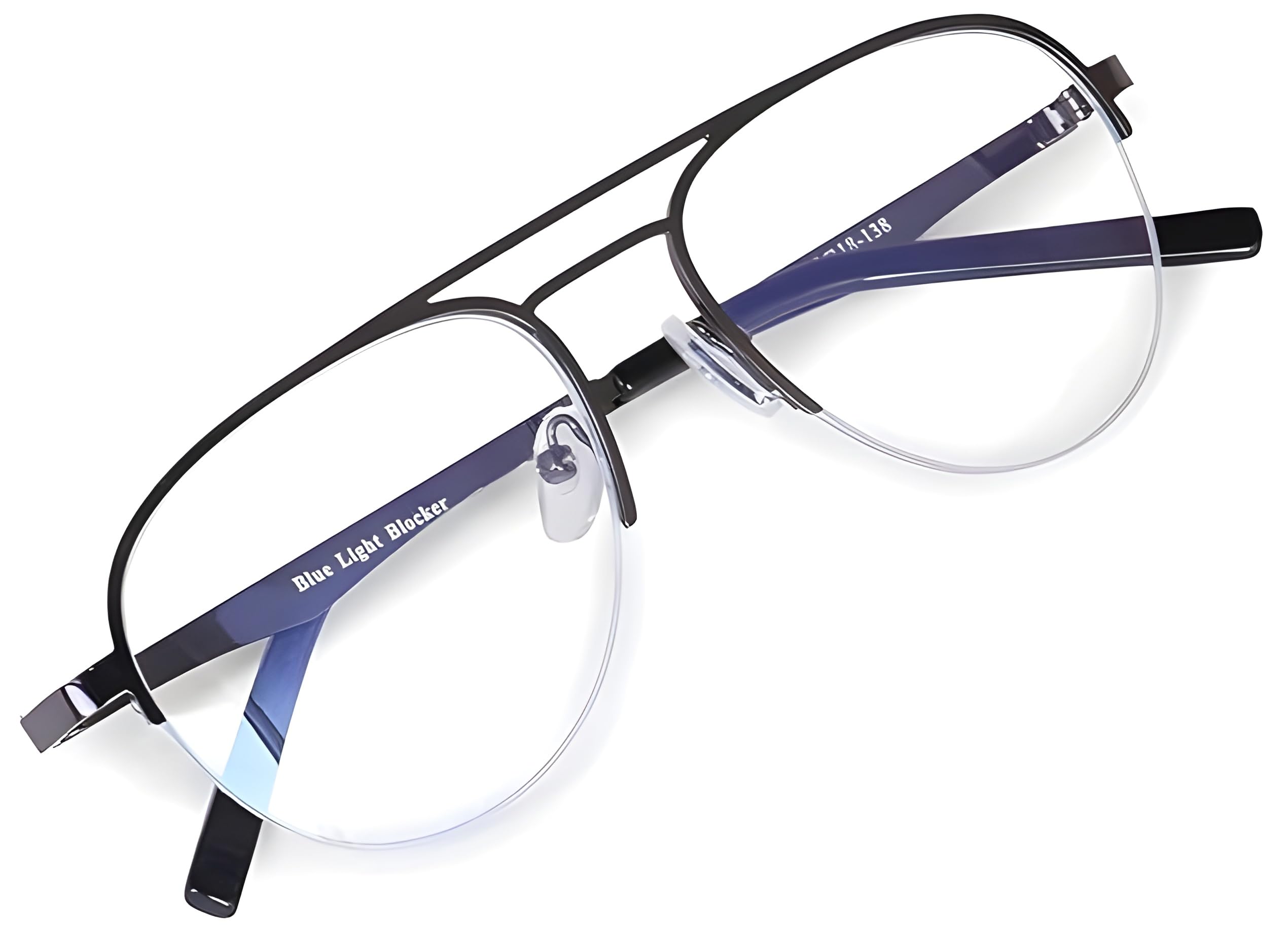 Roshfort Aviator Computer Glass Blue Light Blocking Reading Glasses Zero Power Replaceable Spectacles Spectacle Frame Alloy Metal Eyewear Frame Anti glare Eyeglasses Man & Women (Size-Medium) (B09CZD3SST) Amazon Price History, Amazon Price Tracker