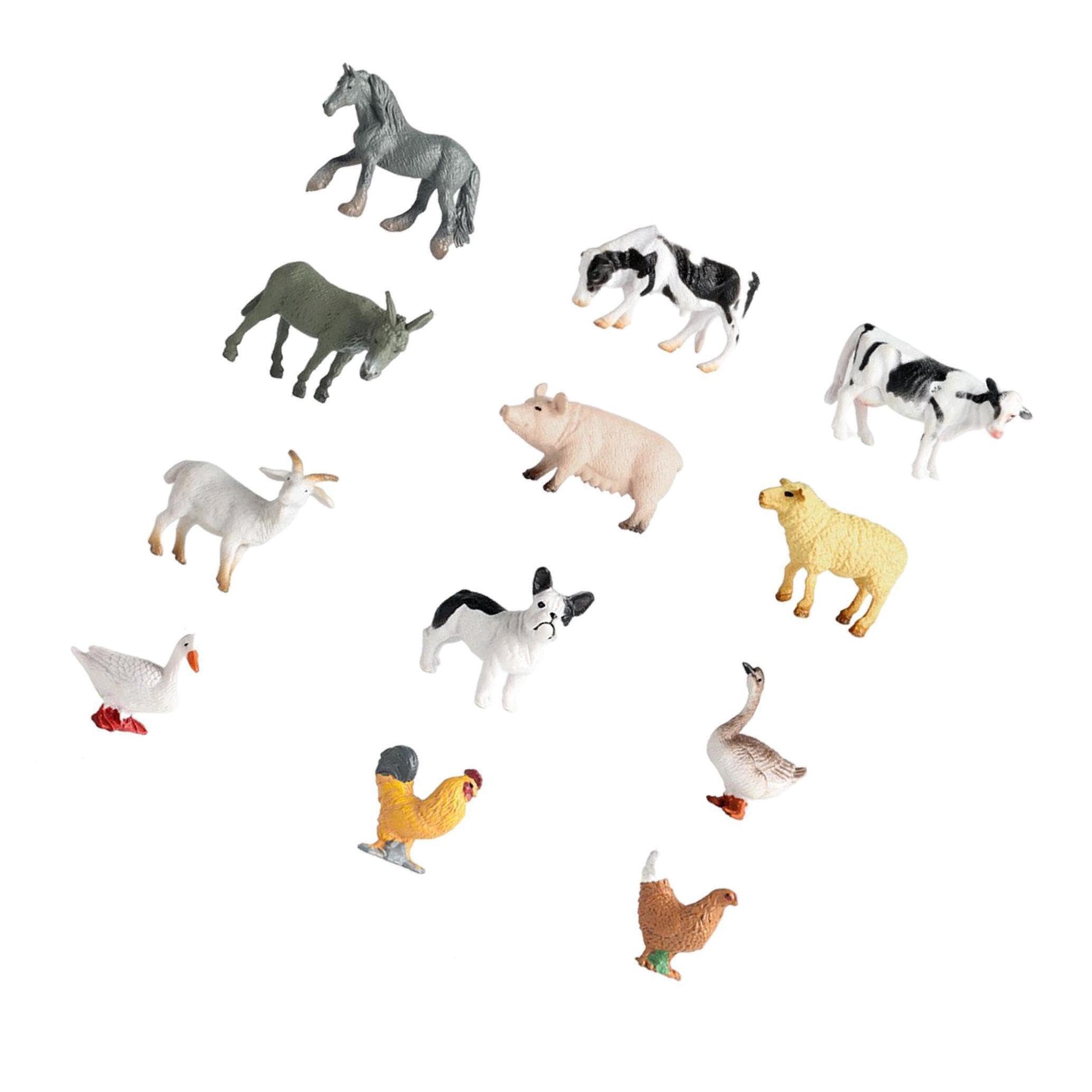 LIXSAZSE Authentic Animal Figures Figurines Set of 12 for Collecting and Celebrations toy Gift, Farm Animals