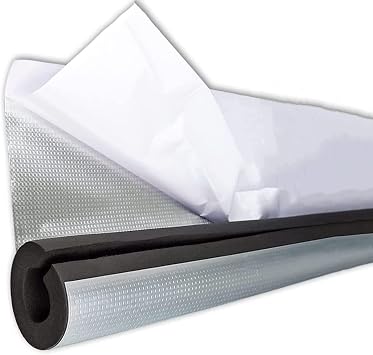 Seal Self-Adhesive Foam Hose Pipe Insulation Tube, Aluminum foil Tubing Thickness 2/5" 7/9" 1-1/6", for Industries metalized Piping, wear Resistance Anti-Resonance Size 27MMX10MMX90CM