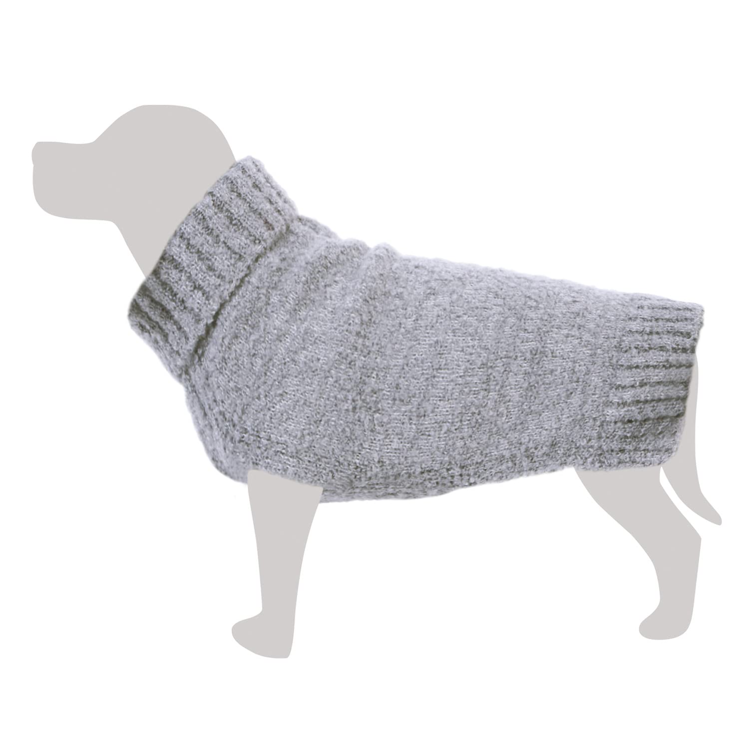 Grey Marled Knitted Jumper, XL / 40 cm, Dog Clothes, Helps Protect From The Cold, Pet Accessories, Coats, Sweatshirts