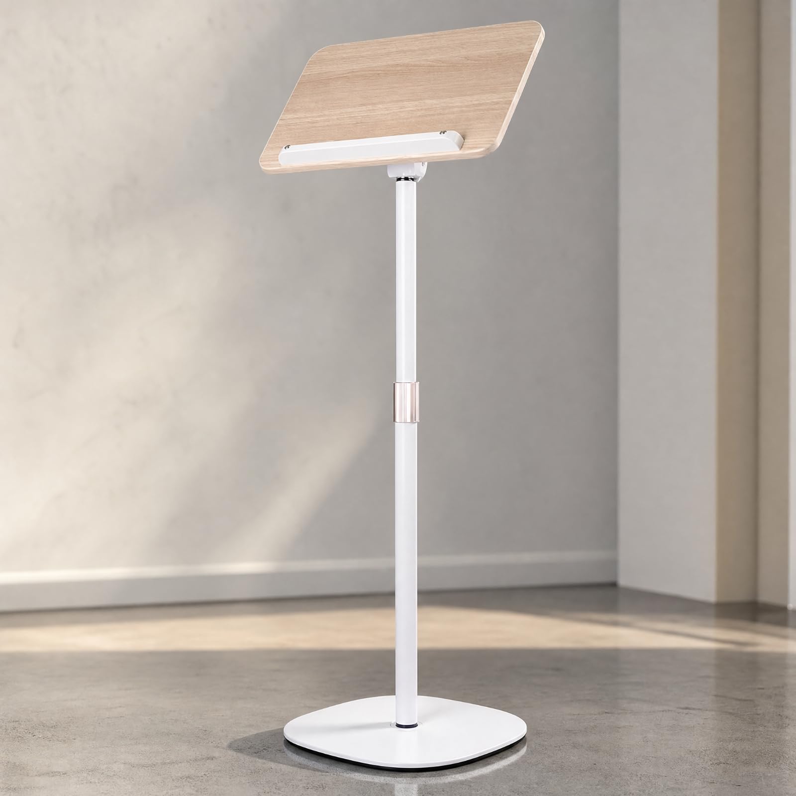 per Lettura da Terra Stabile per Lettura con perficie in Legno Ergonomico Ricette Aula Scolastica, Bianco