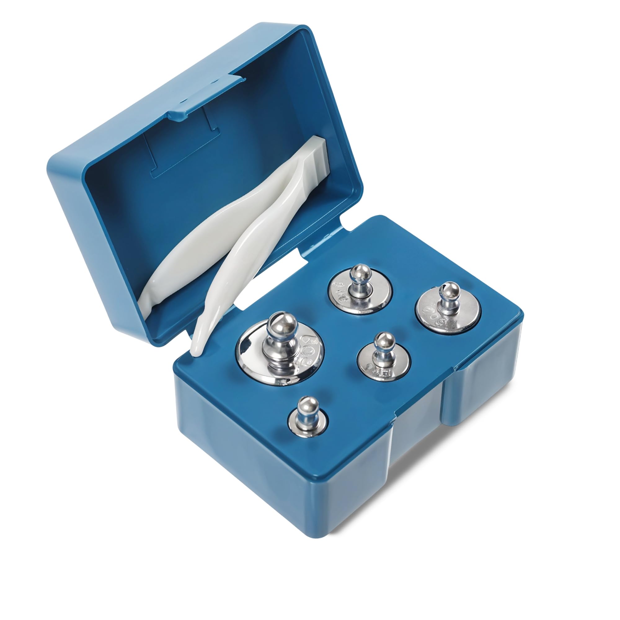 Weddecor Silver 105G, 5-Pc Calibration Weight Set With Stainless Steel Weights & Tweezers For Digital Scales, Pocket Scales, Jewelry, Kitchen, And Science Labs - Chrome Plated Precise Calibration Weight Set
