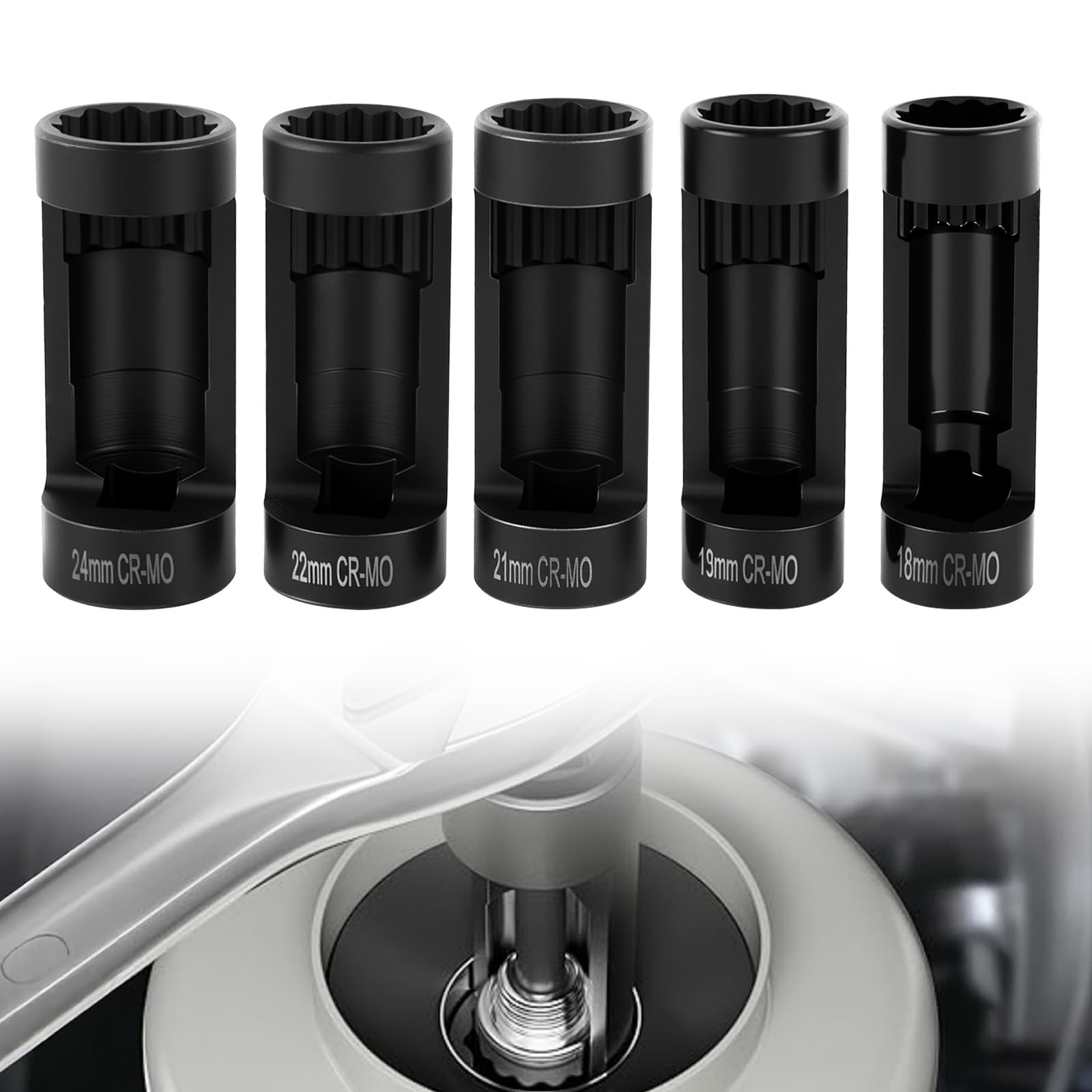 Tuercas de vaso de resorte de 12 puntos de 18mm a 24mm para llave hexagonal 6496 VM 3353