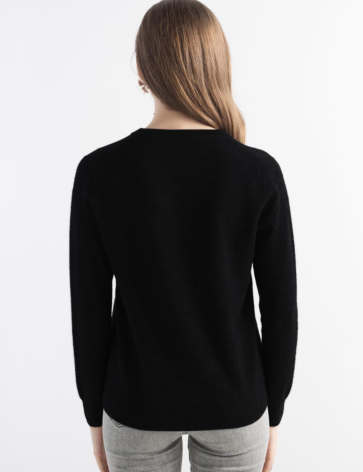Chanyarn Damen Pullover 100% Reiner Kaschmir V-Ausschnitt Lange Ärmel 2024 Herbst Winter Warmer weicher Strickpullover
