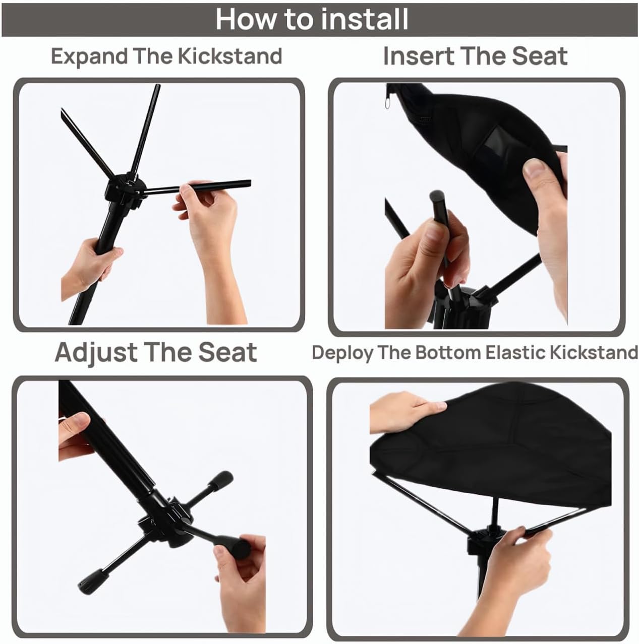 Portable Folding Camping Stool, Lightweight 3-Legged Chair Perfect for Outdoor Activities Like Fishing, Hiking, and Gardening, Compact Design for Easy Carrying