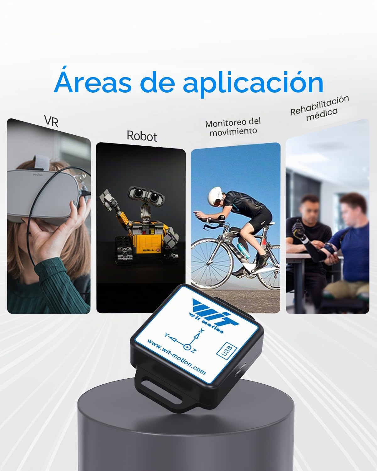 [Sensores de aceleración Bluetooth 5.0] sensor de inclinación inalámbrico WT901BLECL de 9 ejes, acelerómetro, giroscopio, magnetómetro e inclinómetro de 3 ejes, sensor IMU MPU9250 módulo