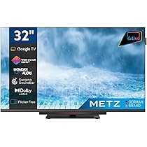 Metz Smart TV, MTD8500, 32″(80 cm), HD, Led, HDR, Google TV, HDMI e USB, Soundbar Integrata con tecnologia Wonder Audio, Nero