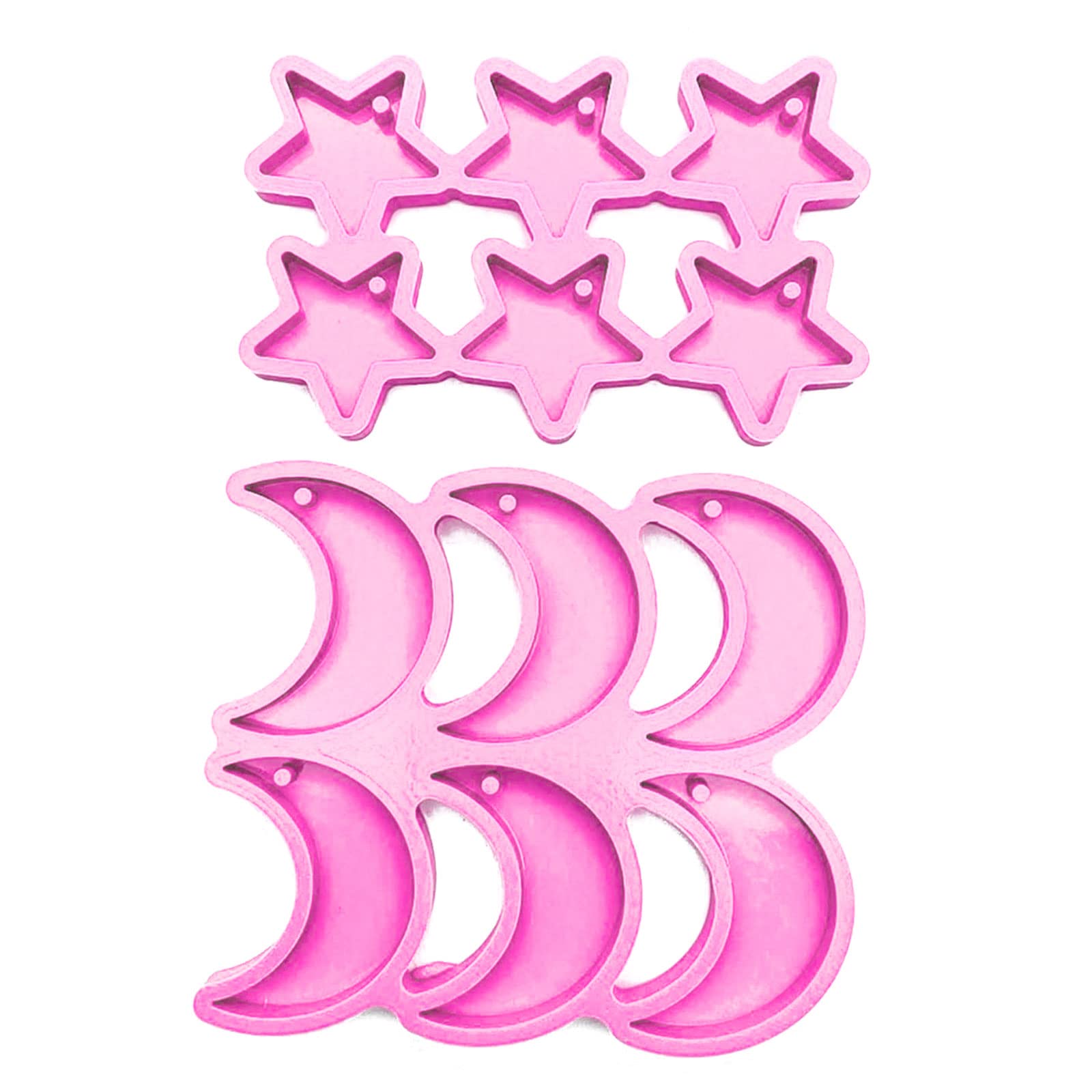 Cheriswelry Harz-Gussformen Set – 2x Mond-Stern, 2x Stern, 2x Mond, Für DIY-Schmuck, Ohrringe, Anhänger