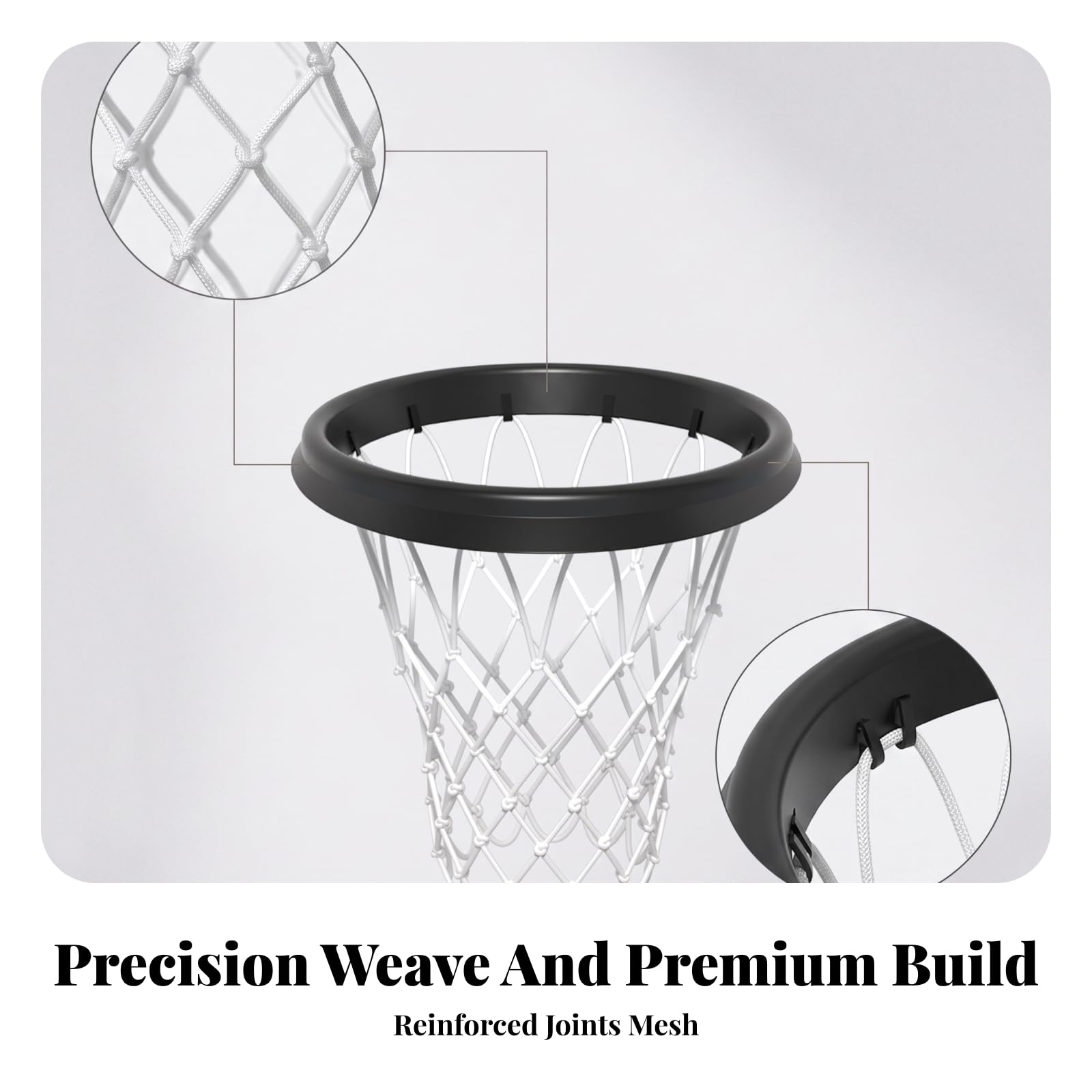 Anello da Basket con Rete Stabile | Struttura a Gancio Monopezzo, Appendibile, Bordo da Basket con Rete, per All'aperto, al Chiuso, Arancione Multicolore