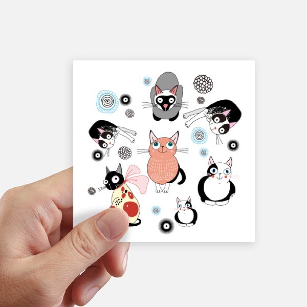 Autocollants chat mignon DIYthinker 10cm sticker mural pc portable moto lot de 8 pièces
