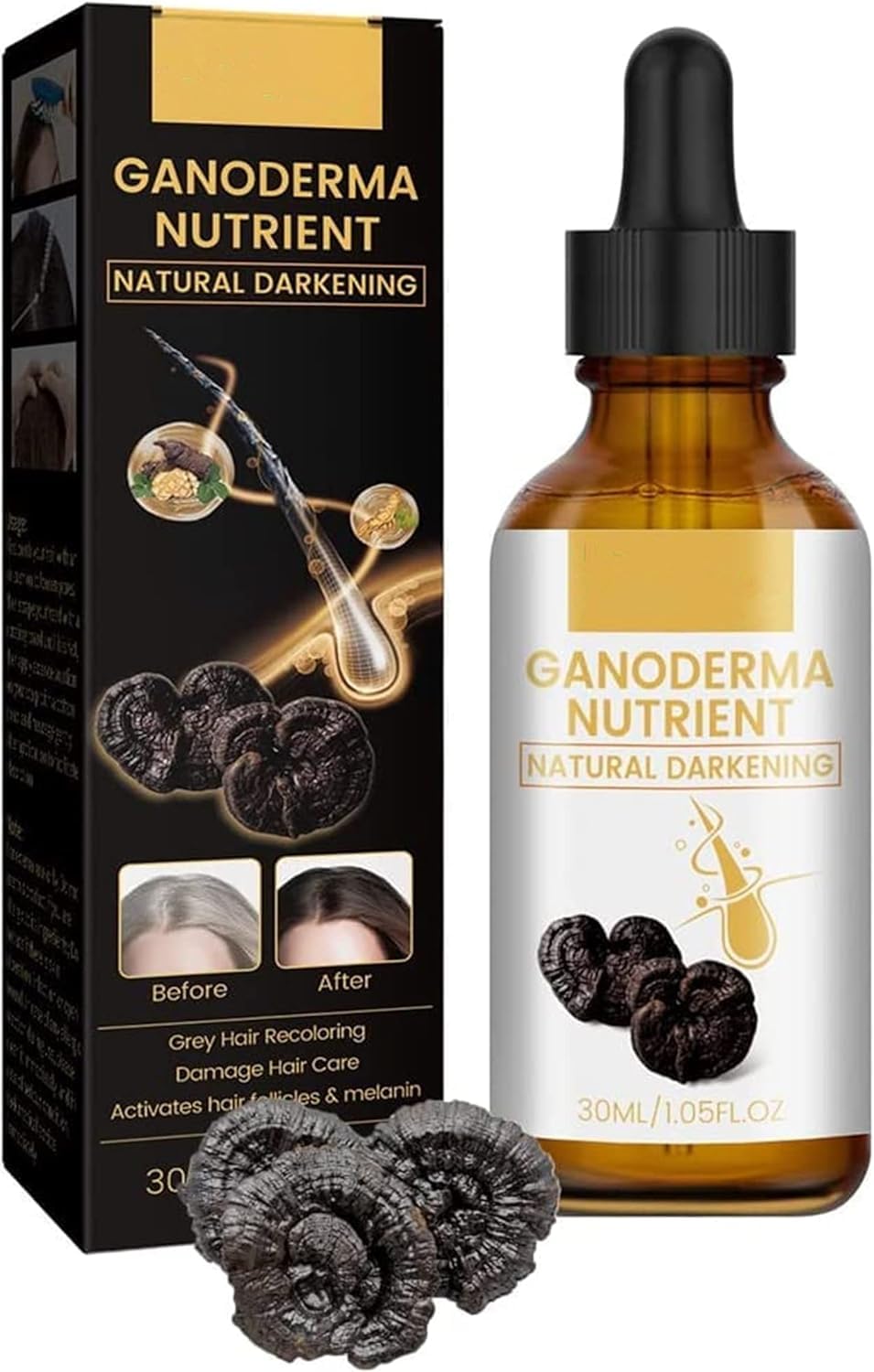 Grey Hair Darkening Serum, Grey Hair Darkening Conditioner Essence, Cover Grey Hairs, Black Shouwu Nourishing with Ganoderma Serum, Make Thicker, Strengthen Nourishing Damaged Care for Men Women Scalp Care-image-29