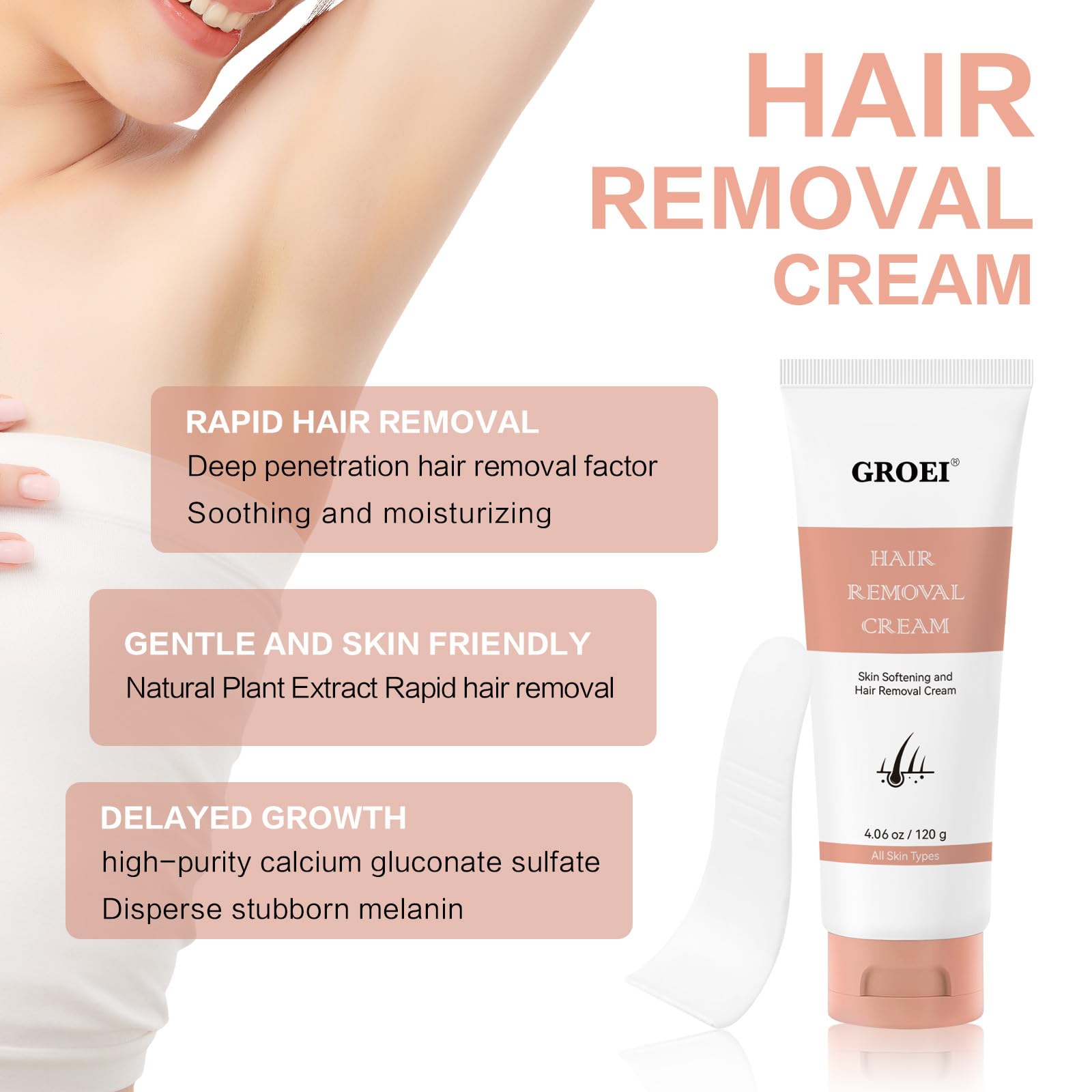 Amazon.com : GROEI Hair Removal Cream with Spatula Applicator