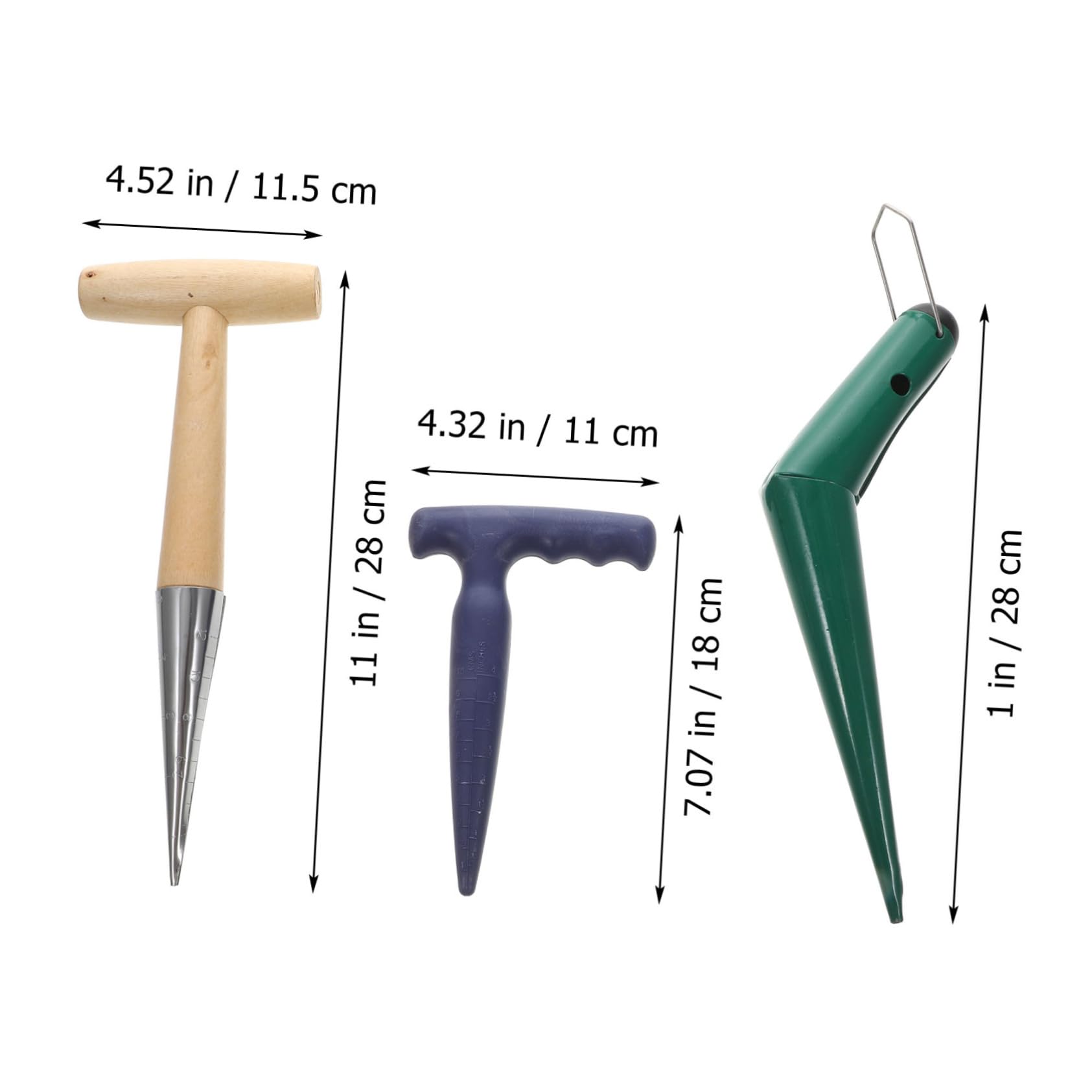TOYANDONA Garten Pflanzgerät Mit Griff Pflanzwerkzeuge Für Erde Handpflanzer Aus Natürlichem Material Pflanzstecher Für Garten Pflanzholz Für Aussaat Und Bepflanzen