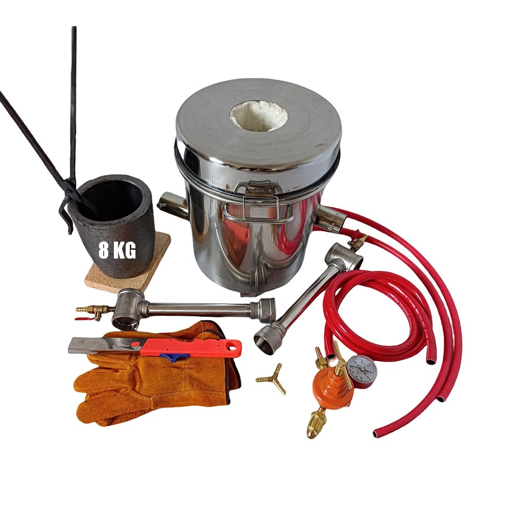 8KG Gas Metal Melting Furnace Propane Forge Casting Tool Gold Foundry Refine
