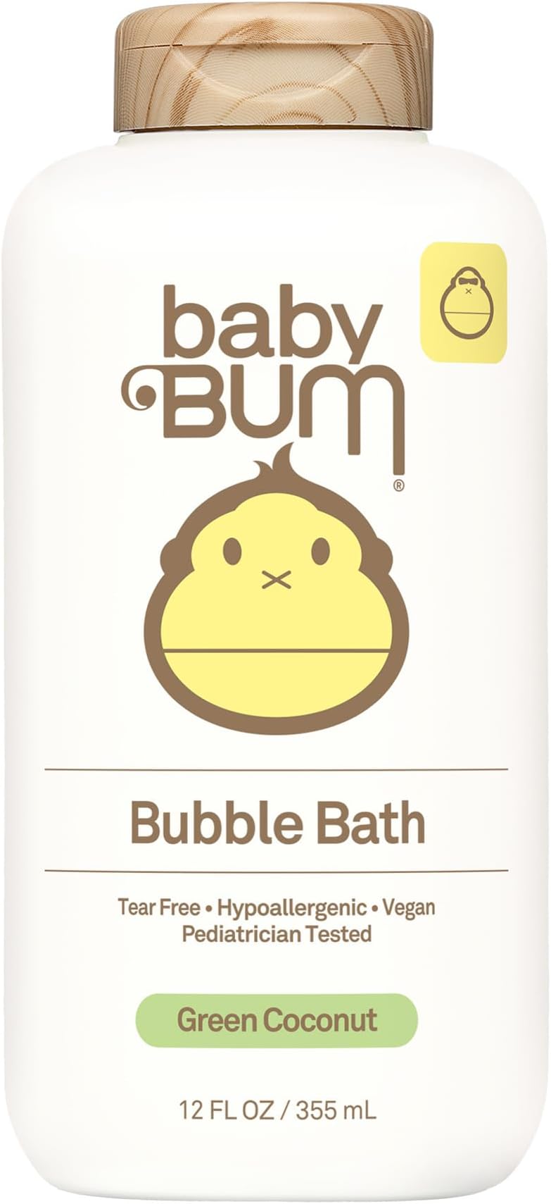 Sun Bum Baby Bum Bubble Bath - Foaming Bubble Bath for Sensitive Skin with White Ginger - Natural Fragrance - Gluten Free and Vegan - 12 oz