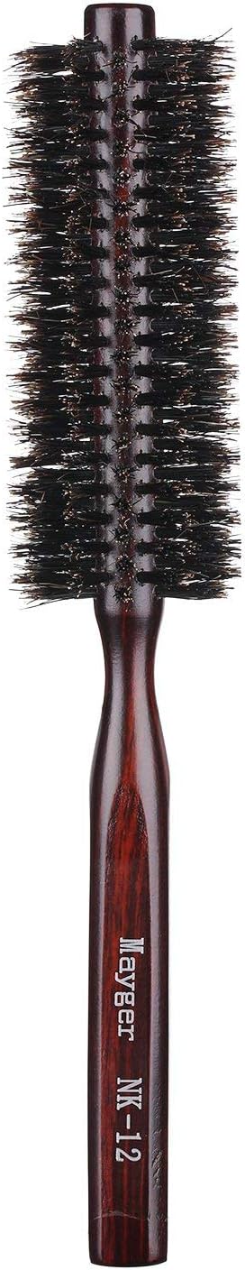 PERFEHAIR Soft Boar Bristle Round Brush for Fine, Thin Hair or Beards - 1.3 inch for Drying, Styling, Curling, Adding Volume