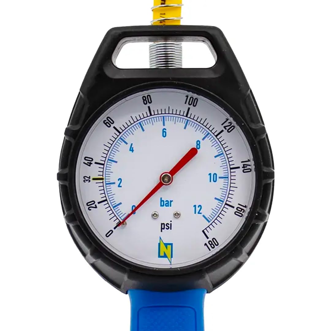LockNFlate PRO Analog Tire Inflator Gauge with Locking Air Chuck