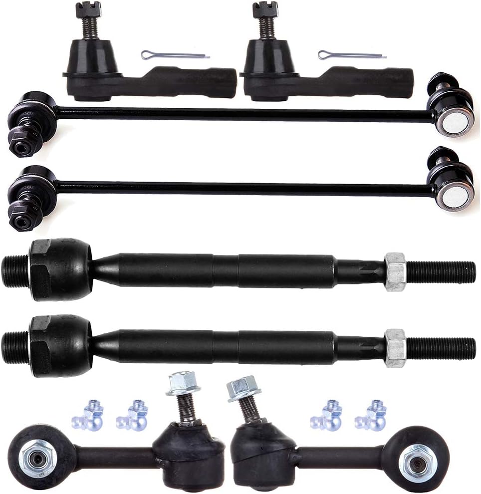 ECCPP - 8PCS Rear Sway Bar Link LH & RH + Front Sway Bar Link + Outer Tie Rod End EV800569 + Front Inner Tie Rod End - Usa Models Compatible With For Honda CR-V 2007-2008 2010-2011 Suspension Kit