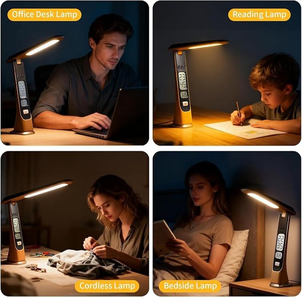 Lampe de bureau Go Light rechargeable par USB avec horloge intégrée