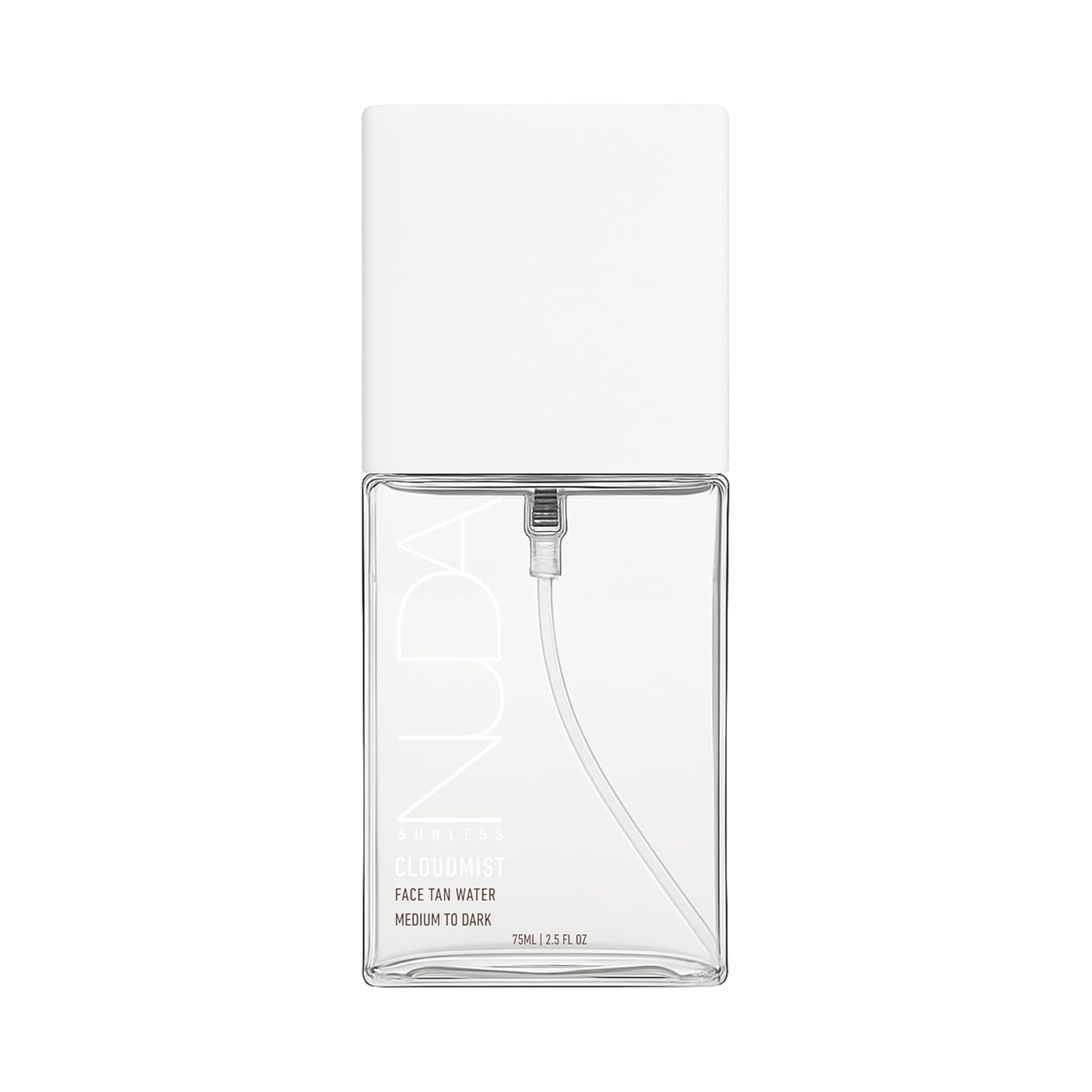 Nuda Face Tan Water | Lightweight Clear Self Tanner | Hydrating Face Water Spray Mist with Aloe Vera and White Tea Extract | Buildable Spray Tan Solution, Cruelty Free, 75 mL