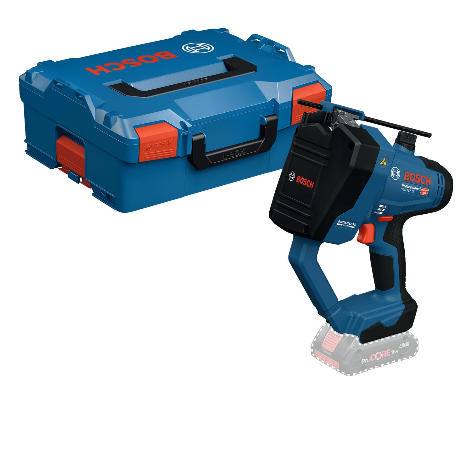 Bosch Professional 18V System Taglia barre filettate a batteria GGC 18V-12 (taglia fino a M12 in acciaio e M10 in acciaio inossidabile, incl. coppia di matrici multi-tagliente - metriche, L-BOXX)