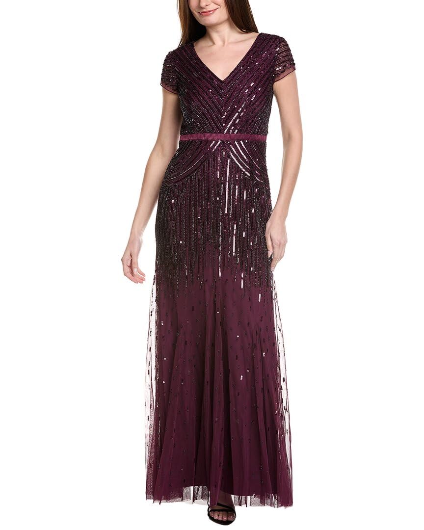 Adrianna Papell Beaded V-Neck Dress