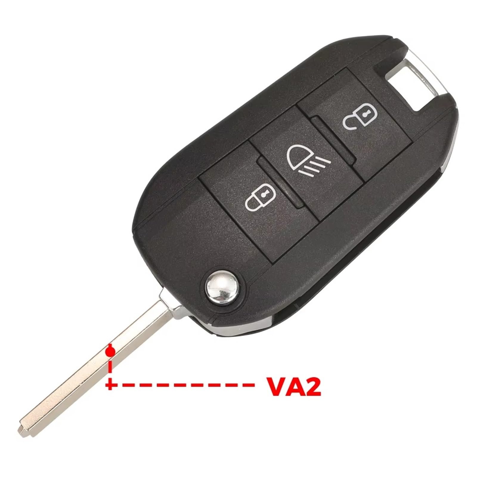 Compatible Con Peugeot Para 208 2012 2013 2014 2015 2016 2017 2018 2019 301 2012-2022 Carcasa Mando A Distancia Abatible De 2 O 3 Botones HU83 VA2