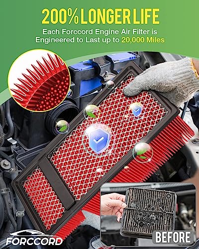 Image of 2-Pack Engine Air Filters for Ford F-250 F-350 F-450 F-550 F650 F750 | for Coachmen Encore Replace#BC3Z9601C, BC3Z-9601A, Engine Filter Replacement Car Accessories
