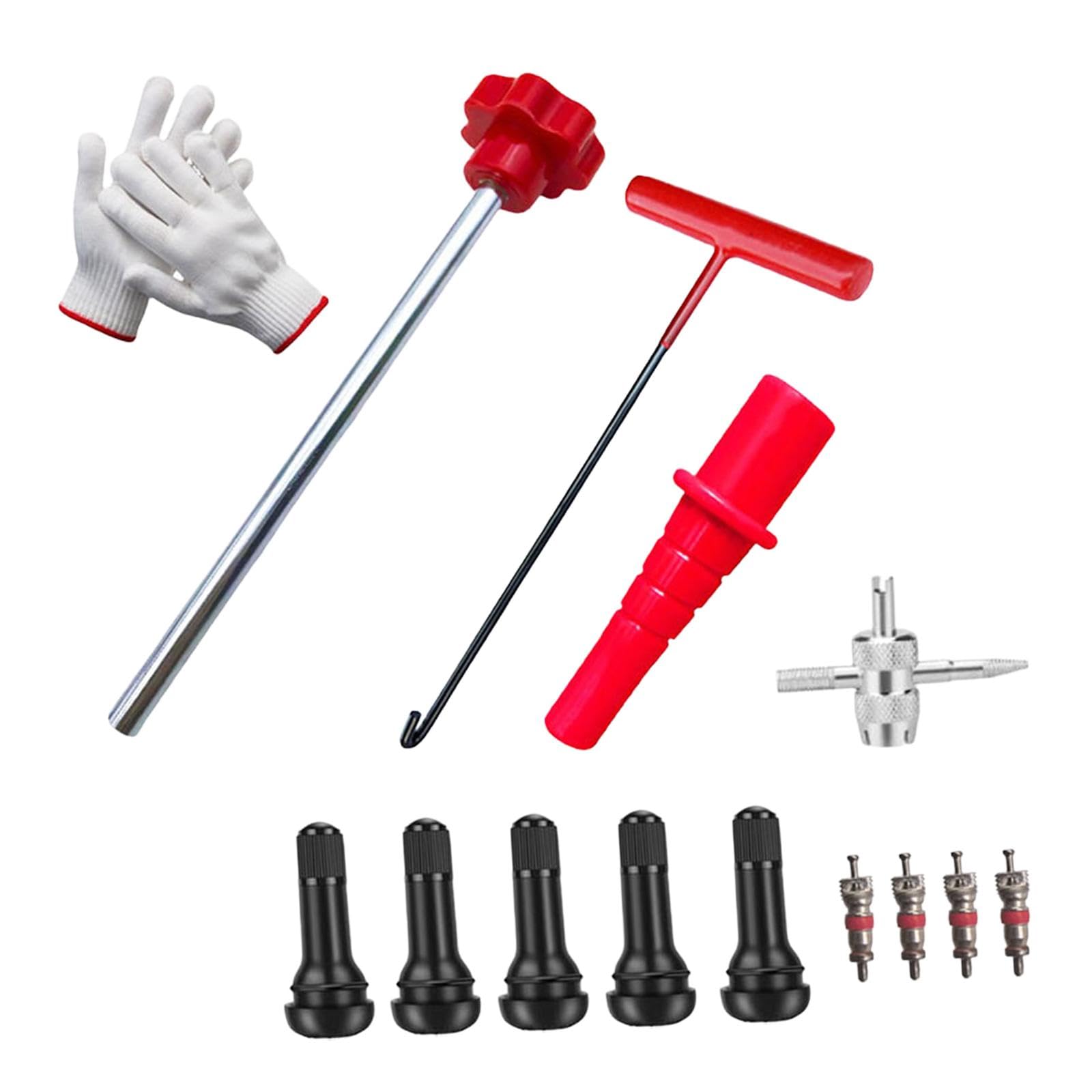 Qianly Quick Change Reifenventil Werkzeugset Ventilkern Reparaturwerkzeug Reifenventil Austauschhilfe Ventileinsatz Montagewerkzeug Metall Gummi für Hobbymec, Style E