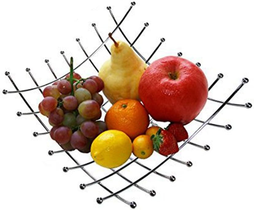 Kittlee Square Fruit Basket in Chrome Finish