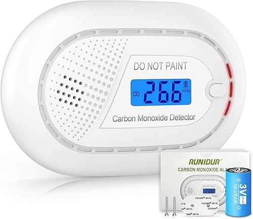 Detectores de monóxido de carbono con batería de 10 años, pantalla LCD digital, luces LED intermitentes de señal, monitor de CO portátil, alarma