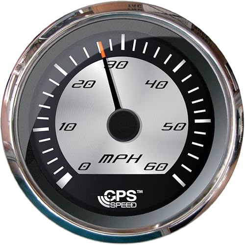 Miniatura 1 de Faria Beede F22010 Velocímetro Platino (60 MPH) (GPS) - 4' (tachonado)