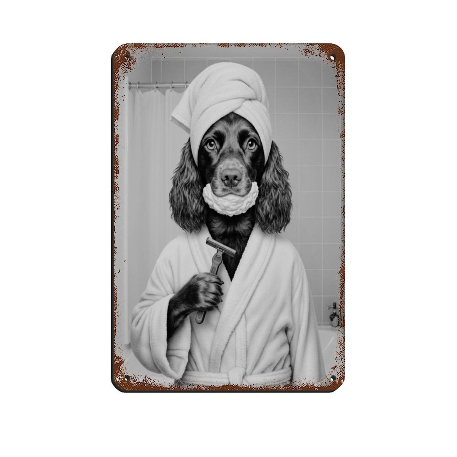 Boykin Spaniel Bathroom Art Retro Poster Metal Tin Sign Chic Art Retro Iron Painting Bar People Cave Cafe Family Garage Poster Wall Decoration 8x12inch(20x30cm)