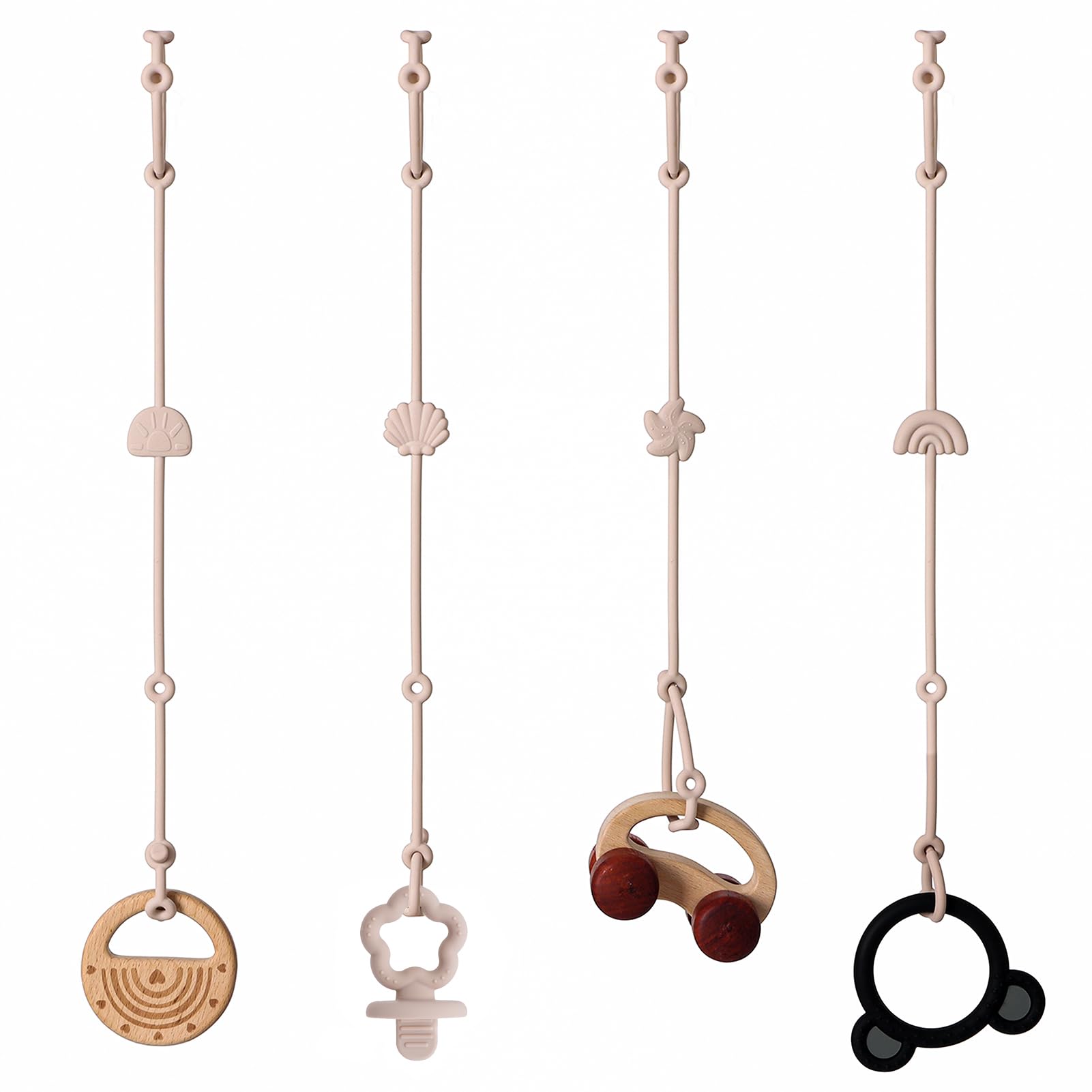 Andy Bear Toy Straps for Toddler Toy Safety Straps Silicone High Chair Toys Straps Toddler Bottle Straps for Strollers, High Chair, Car Seat, Stroller Accessories-Shifting Sand