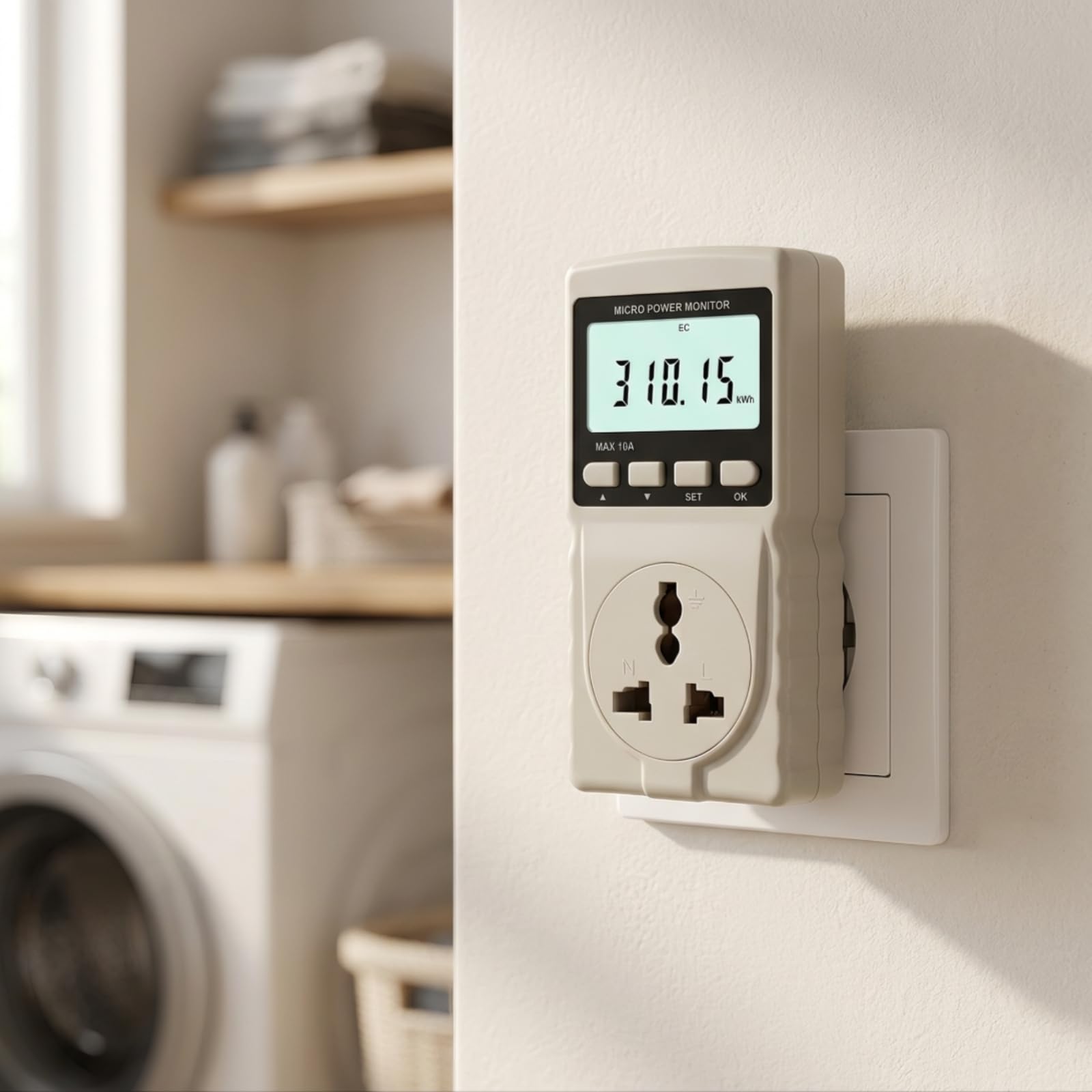 Misuratore di Energia con Presa Compatto