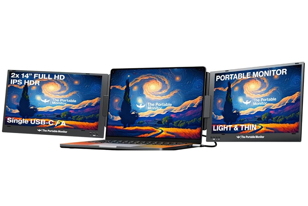 ディスプレイ Portable Monitor 14インチポータブルモニター3840*1100 4K IPSバータッチ